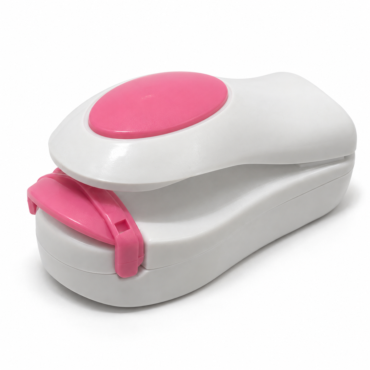 Mini Seladora Manual Portátil a Pilha com Ímã Novo Século Branca e Rosa