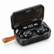 Fone de Ouvido Sem Fio TWS F9-5 com Visor Digital e Estojo Power Bank Preto